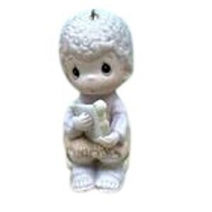 Precious Moments Joy To The World Angel Harp Christmas Ornament Bisque Porcelain